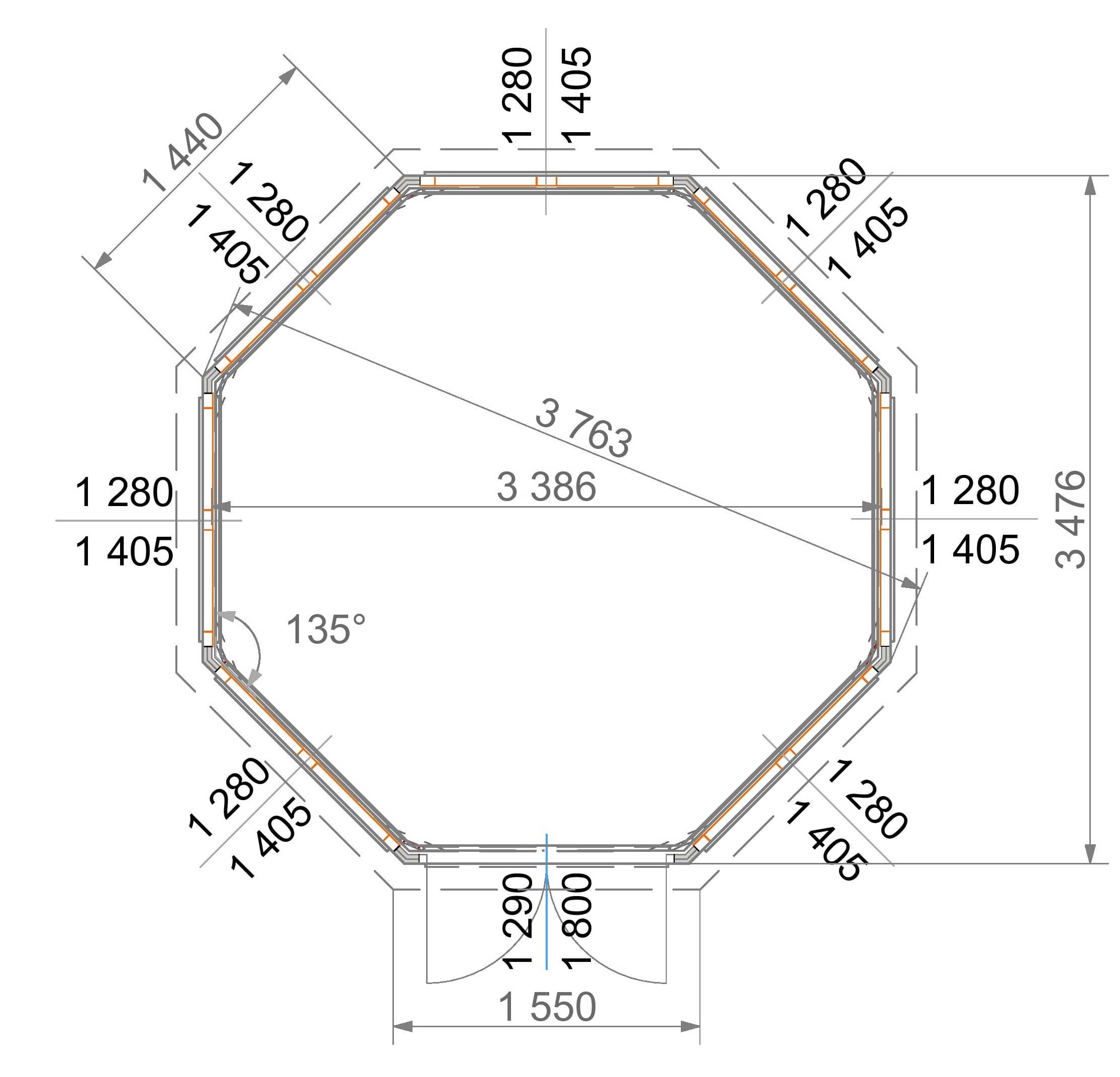 Pavilion 10 m² plan